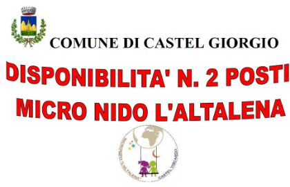 Bando d’iscrizione micro nido “L’ALTALENA” Castel Viscardo anno educativo 2024/2025